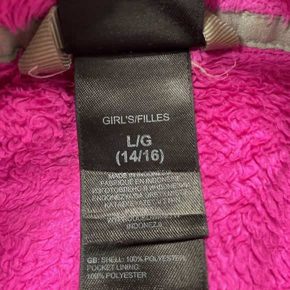 The North Face Fleece Full Zip Jacket Pink Fuchsia Pockets Girls Large 14/16 - Picture 4 of 11